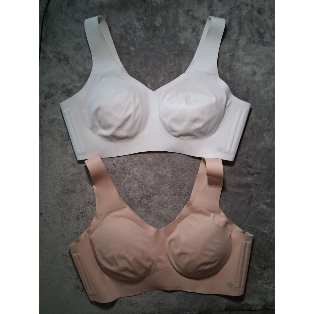 Lot Of 2 Honeylove V-Neck Bras Size XL in Off White And Tan Padded